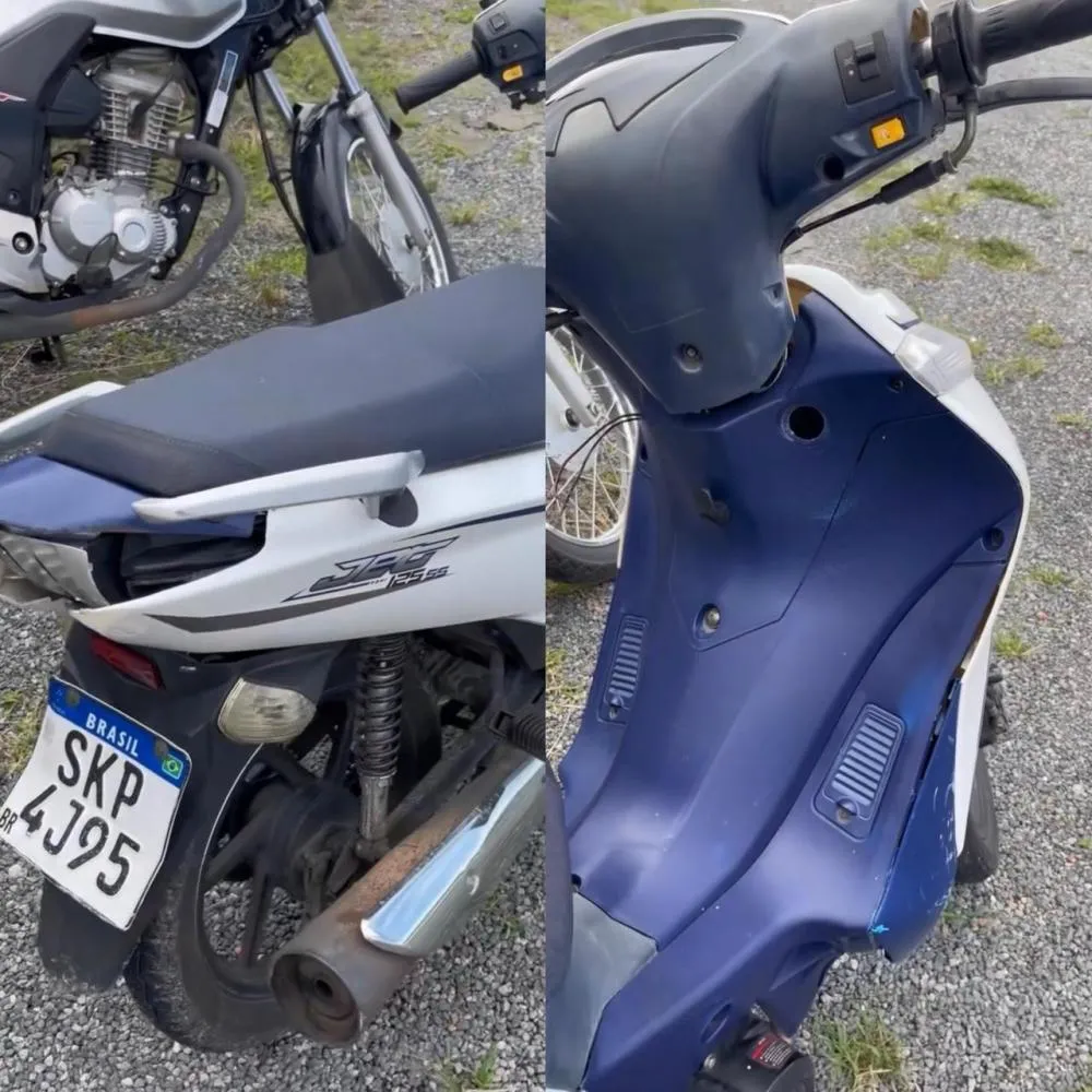 Moto furtada em Mata de São João é encontrada danificada em Simões Filho