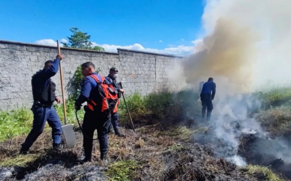 Área externa é atingida por incêndio de grandes proporções em Pojuca
