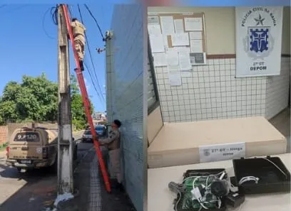 PM apreende câmera de monitoramento usada pelo tráfico no bairro Vida Nova, em Lauro de Freitas