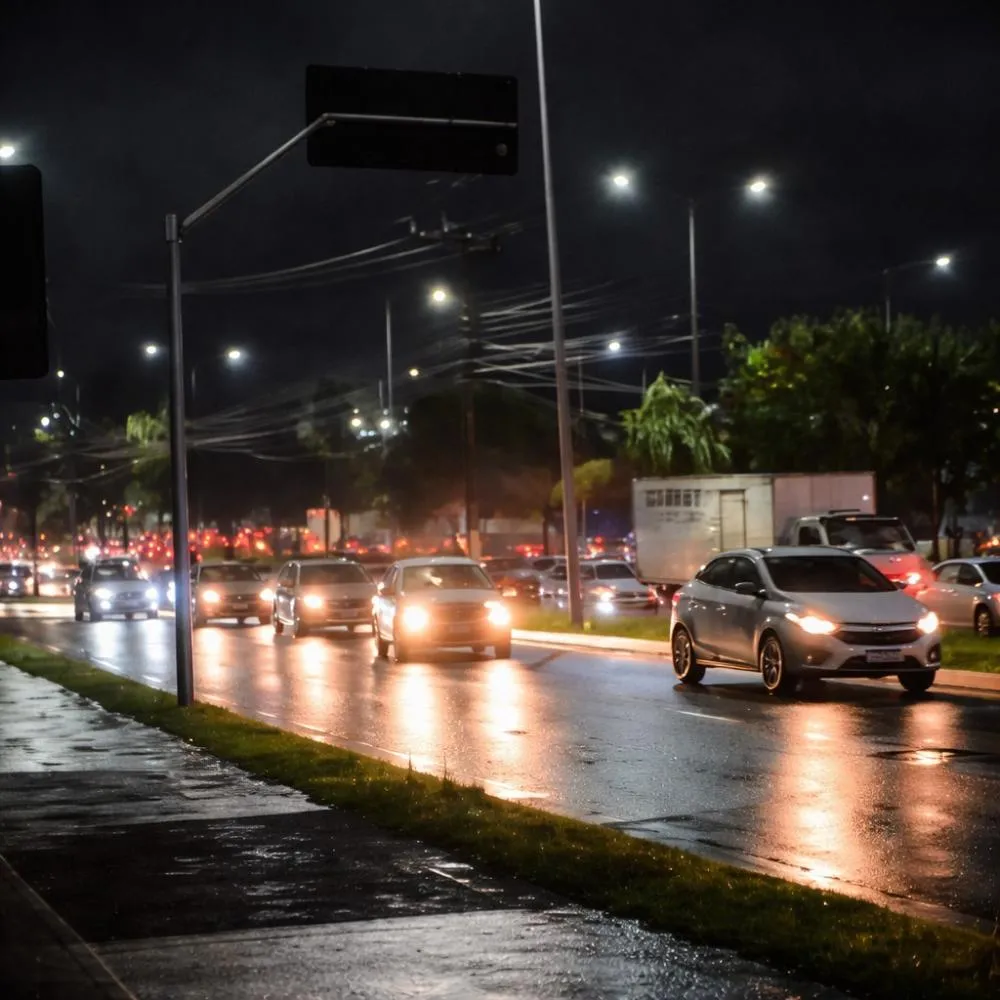 Engavetamento com quatro veículos provoca congestionamento no Viaduto do Trabalhador