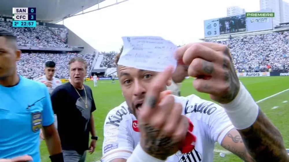 STJD toma decisão após Santos tentar anular partida da substituição errada de Neymar