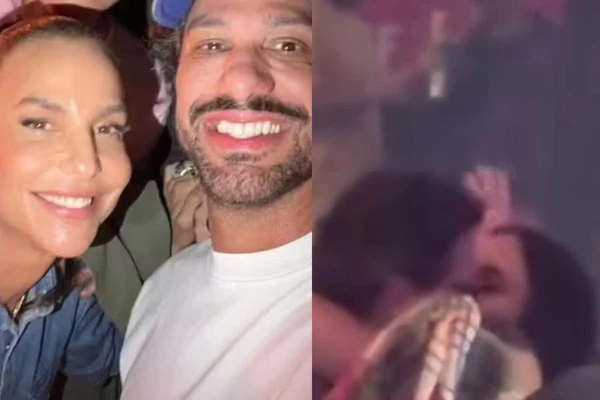 Ivete Sangalo e empresário Tiago Maia são vistos aos beijos em show de Belo
