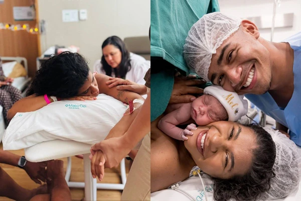 Sheuba dá à luz após cesariana de emergência e mais de 12 horas de parto