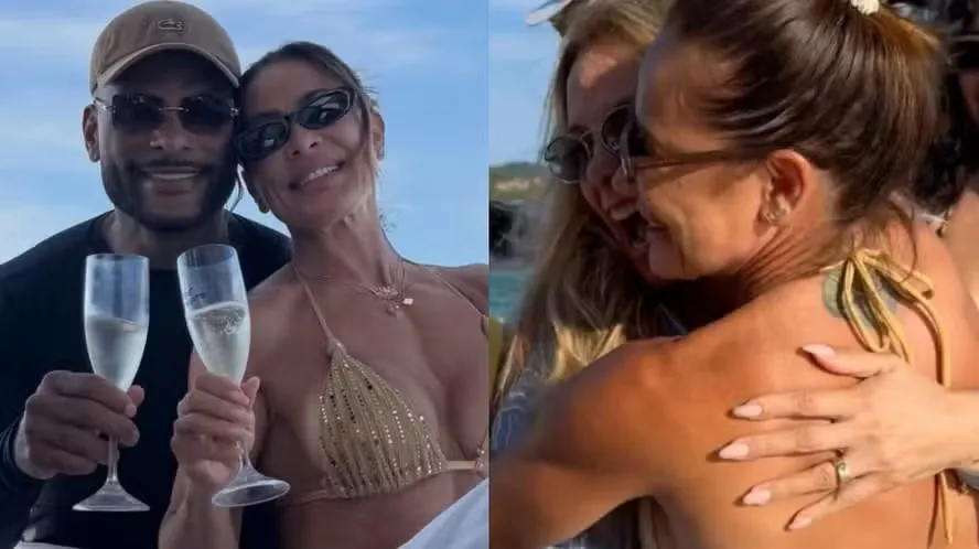 Scheila Carvalho celebra 53 anos com festa em barco ao lado de Carla Perez